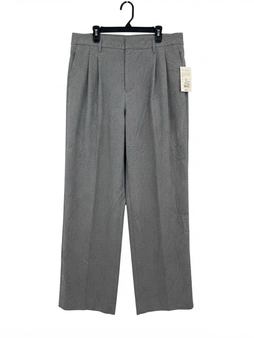 A New Day Mid-Rise Elastic Waistband Wide Leg Pants Grey Pleated Trousers Sz 14